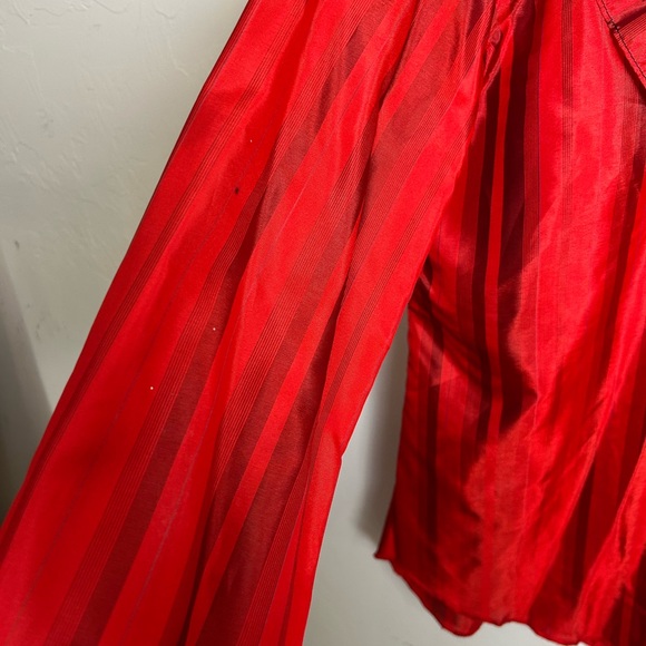 Red Ruffled Women's Top - Picture 3 of 4